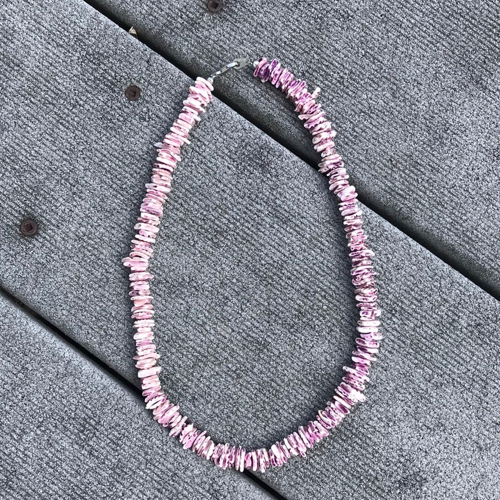 Purple Puka Shell Necklace
